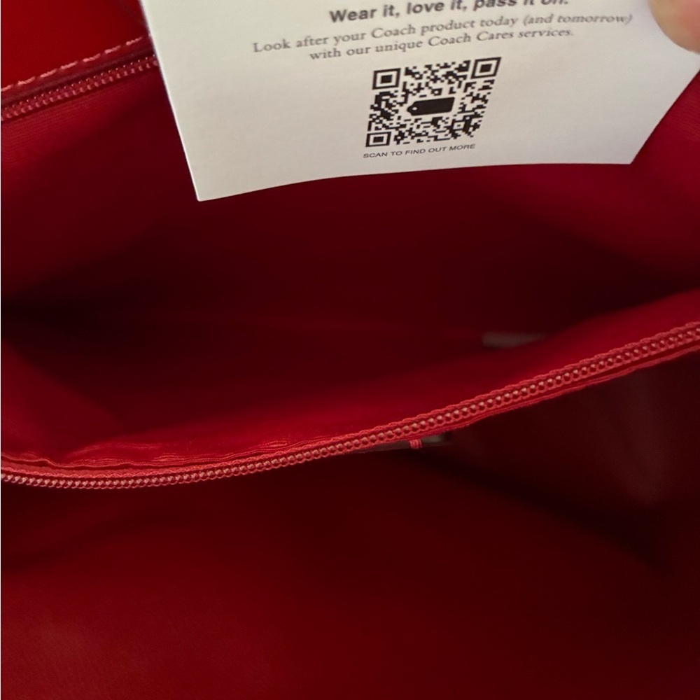 Coach Signature Tote in Brown and Red - Picture 7 of 9